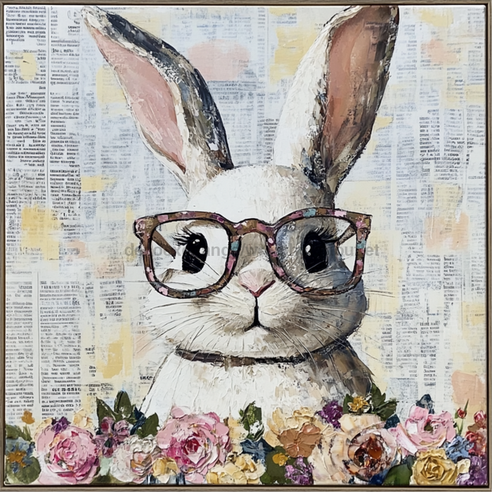 Easter Sign, Rabbit Sign, DCO-02461, Sign For Wreath, 10x10 Metal Sign