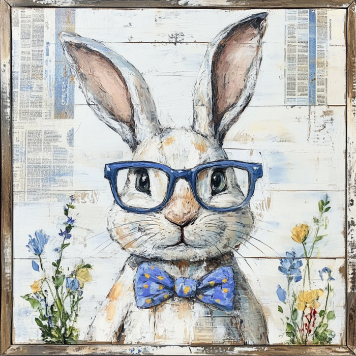 Easter Sign, Rabbit Sign, DCO-02481, Sign For Wreath, 10x10 Metal Sign