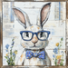 Easter Sign, Rabbit Sign, DCO-02481, Sign For Wreath, 10x10 Metal Sign
