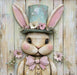 Easter Sign, Rabbit Sign, DCO-02492, Sign For Wreath, 10x10 Metal Sign