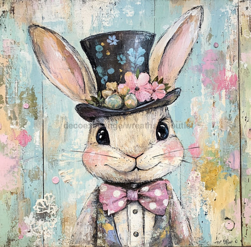 Easter Sign, Rabbit Sign, DCO-02498, Sign For Wreath, 10x10 Metal Sign