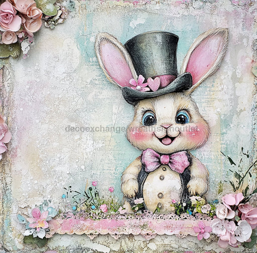 Easter Sign, Rabbit Sign, DCO-02514, Sign For Wreath, 10x10 Metal Sign