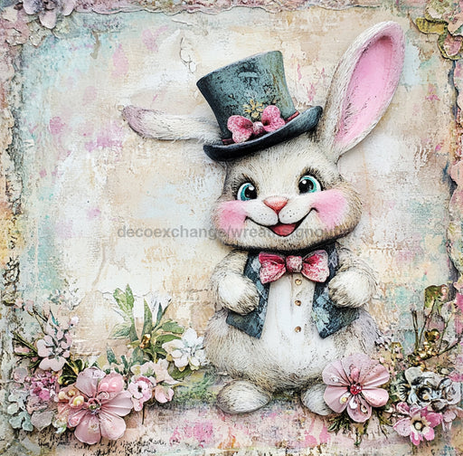 Easter Sign, Rabbit Sign, DCO-02518, Sign For Wreath, 10x10 Metal Sign