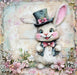 Easter Sign, Rabbit Sign, DCO-02518, Sign For Wreath, 10x10 Metal Sign