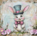 Easter Sign, Rabbit Sign, DCO-02520, Sign For Wreath, 10x10 Metal Sign