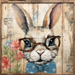 Easter Sign Rabbit Oaw-0049 For Wreath 10X10 Metal