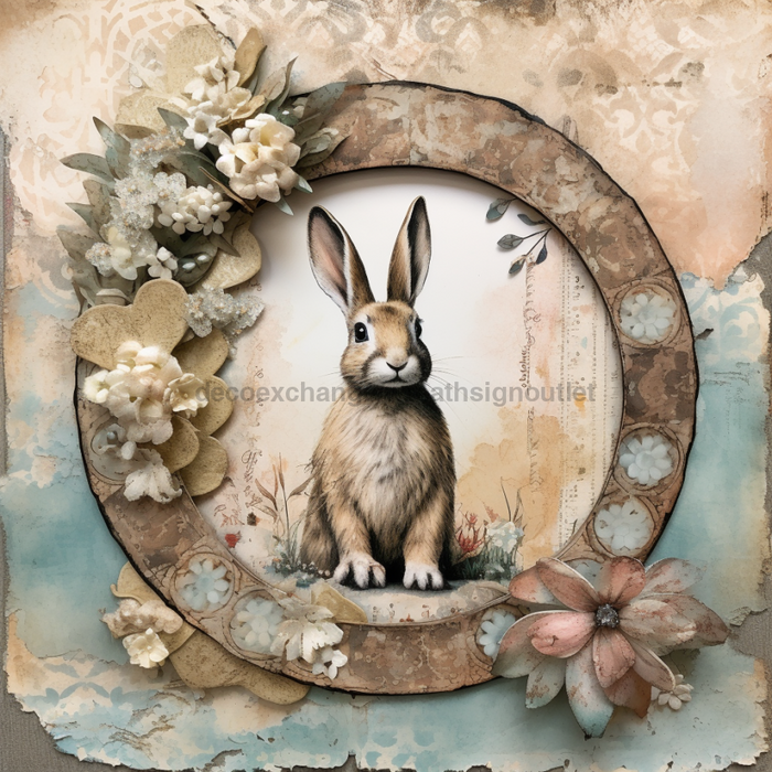 Easter Sign Rabbit Oaw-0086 For Wreath 10X10’ Metal