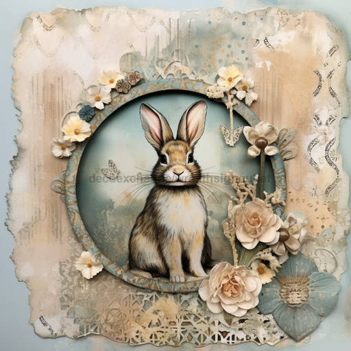 Easter Sign Rabbit Oaw-0088 For Wreath 10X10’ Metal