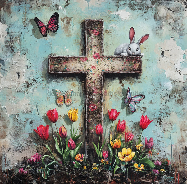 Easter Sign, Religious Sign, DCO-02530, Sign For Wreath, 10x10 Metal Sign