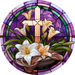 Easter Sign Religious Lily Decoe-5170 10’ Metal Round