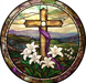 Easter Sign, Stained Glass Religious Sign, DCO-12915, Sign For Wreath, 10x10" Metal Sign