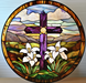 Easter Sign, Stained Glass Religious Sign, DCO-12918, Sign For Wreath, 10x10" Metal Sign