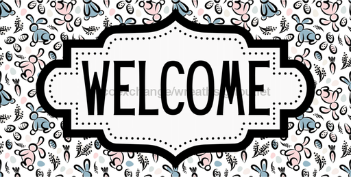 Easter Welcome Sign Dco-01228 For Wreath 6X12 Metal