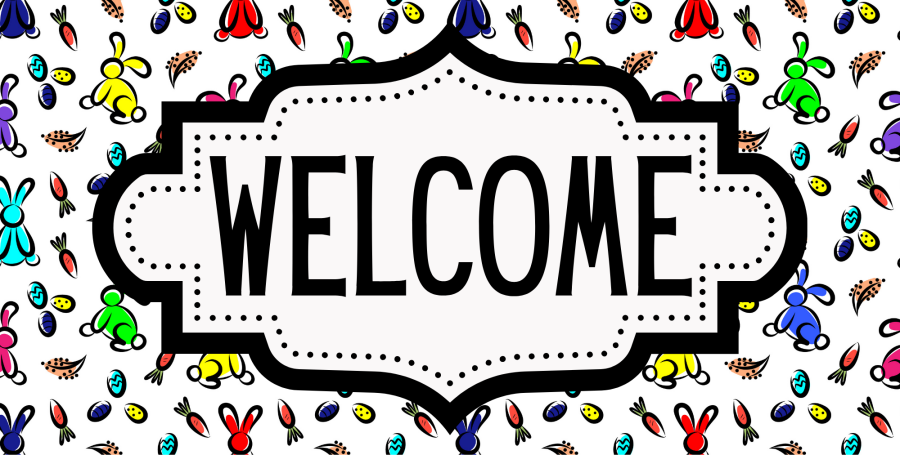 Easter Welcome Sign Dco-01236 For Wreath 6X12 Metal