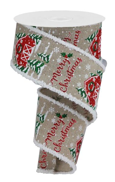 2.5"X10YD Christmas BARN/ROYAL/DRIFT Nat/Red/White/Grn RG0835718