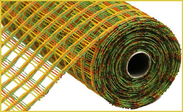 10"X10YD Poly Burlap Check Mesh Yellow/Orange/Lime RP8135K1