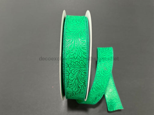 Emerald Flower Embossed 1.5’X50Y 984209 - 17C Ribbon