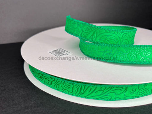 Emerald Flower Embossed 7/8’X50Y 984205 - 17C Ribbon