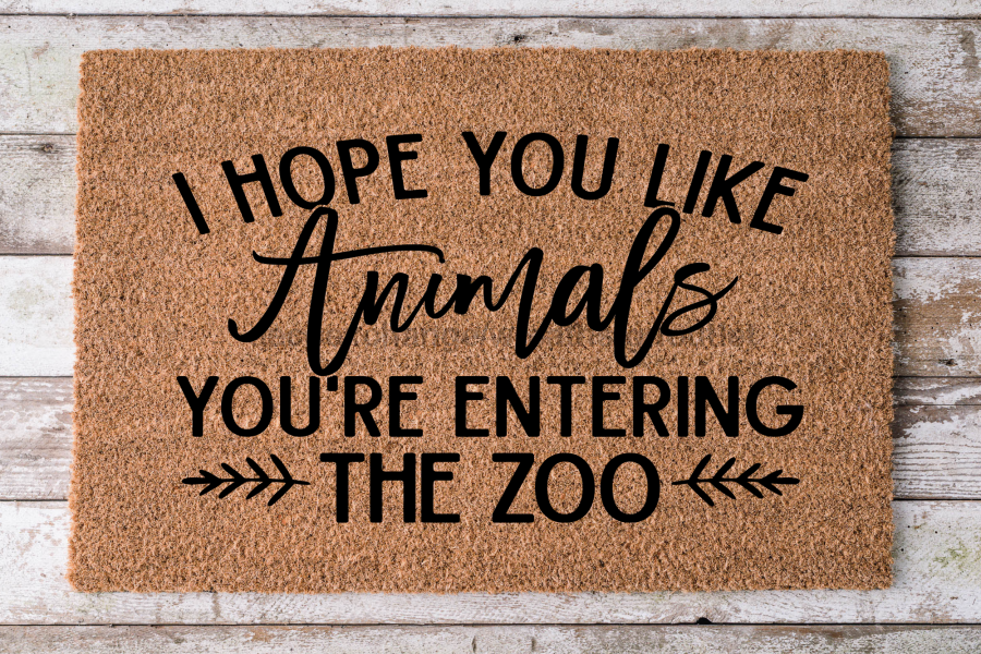 Entering The Zoo - Funny Door Mat - 30x18" Coir Door Mat - DECOE-CM-015 - DecoExchange