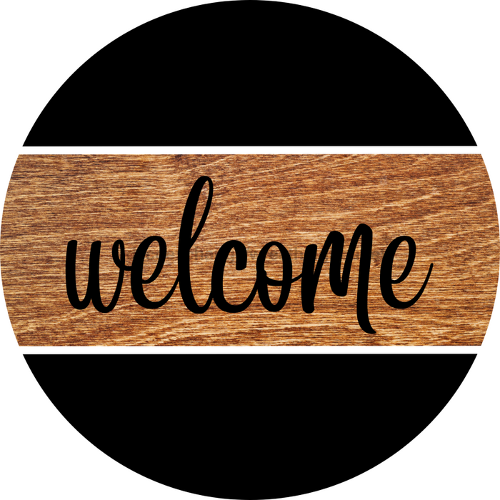 Every Day Door Hanger Welcome Dco - 01332 - Dh 18’ Round Wood