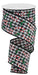 2.5"X10YD Candy CANES/HOLLY on Gingham Black/White/Red/Emerald RGB1146L6