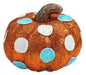 4"DIA x 3.75"H Polka Dot Pumpkin Orange/Turq/White HA0399N1