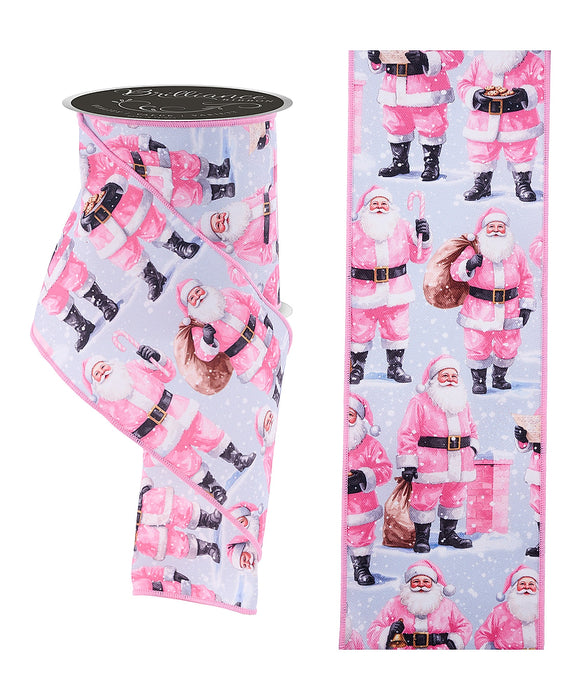 4"X10Yd Santa Claus Wht/Pink/Blue LS1275C2
