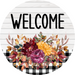 Fall Floral Sign Welcome Dco-00793 For Wreath 10 Round Metal