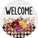 Fall Floral Sign Welcome Dco-00793 For Wreath 10 Round Metal