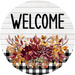 Fall Floral Sign Welcome Dco-00794 For Wreath 10 Round Metal