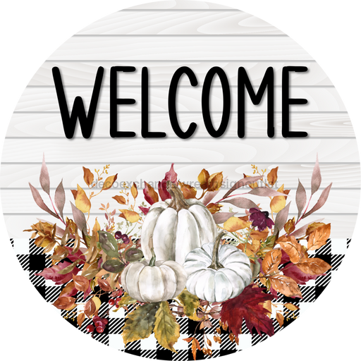 Fall Floral Sign Welcome Dco-00795 For Wreath 10 Round Metal