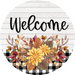 Fall Floral Sign Welcome Dco-00796 For Wreath 10 Round Metal