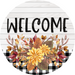 Fall Floral Sign Welcome Dco-00797 For Wreath 10 Round Metal