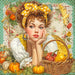 Fall Pin up Girl Sign, DCO-102046, Sign For Wreath, 10x10in Metal Sign