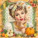 Fall Pin up Girl Sign, DCO-102048, Sign For Wreath, 10x10in Metal Sign