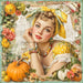 Fall Pin up Girl Sign, DCO-102058, Sign For Wreath, 10x10in Metal Sign