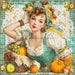Fall Pin up Girl Sign, DCO-102062, Sign For Wreath, 10x10in Metal Sign
