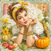 Fall Pin up Girl Sign, DCO-102064, Sign For Wreath, 10x10in Metal Sign