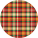 Fall Plaid Flower Center, DECOE-FC-0036, 6" metal Flower Center - DecoExchange®