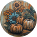 Fall Pumpkin Door Hanger Dco-01757-Dh 18’ Round Wood