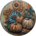 Fall Pumpkin Door Hanger Dco-01757-Dh 18’ Round Wood