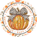 Fall Pumpkin Sign, DECOE-5266-D, Sign For Wreath, 10" Wood Sign