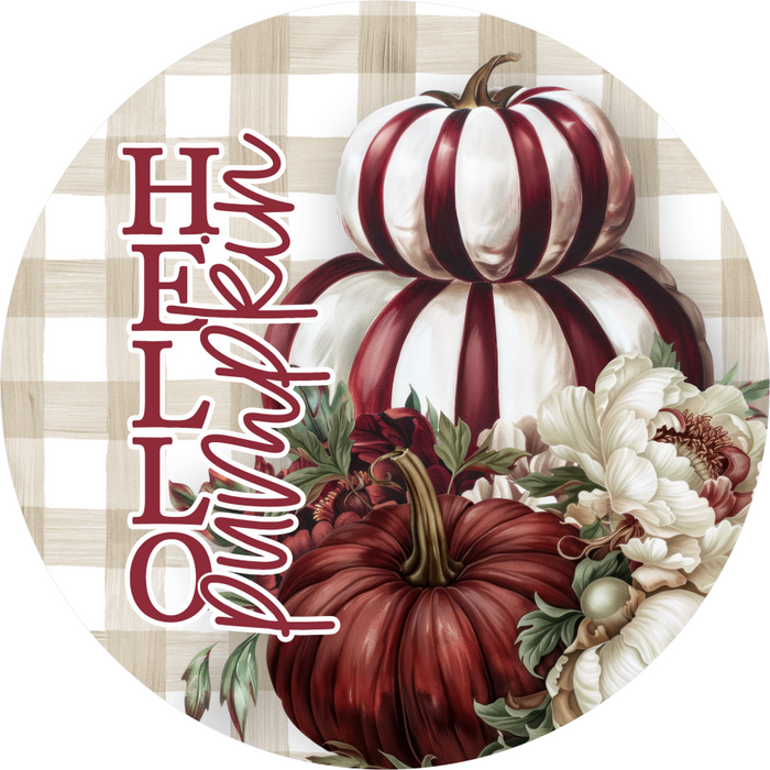 Fall Pumpkin Sign, DECOE-5273-D, Sign For Wreath, 10" Wood Sign