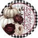 Fall Pumpkin Sign, DECOE-5274-D, Sign For Wreath, 10" Wood Sign