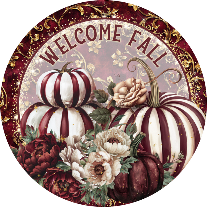 Fall Pumpking Sign, DECOE-5261-D, Sign For Wreath, 10" Wood Sign