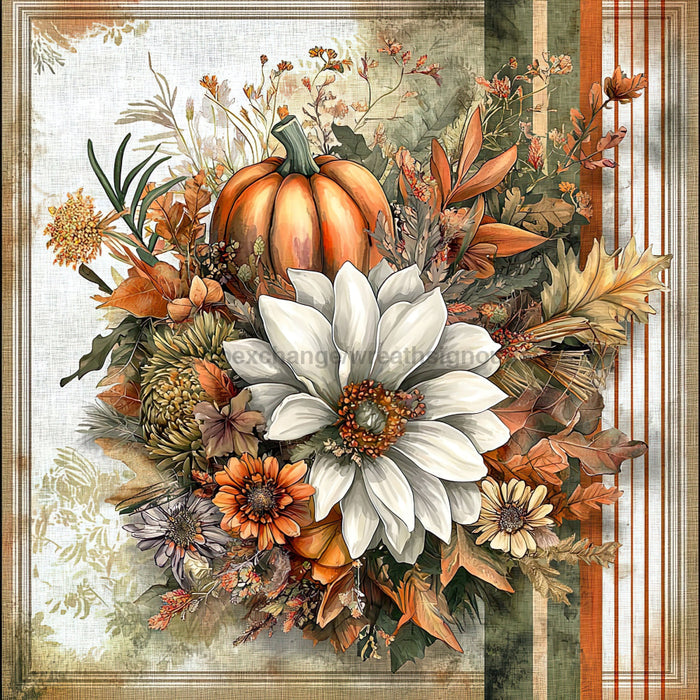 Fall Pumpkins Sign, DCO-102083, Sign For Wreath, 10x10in Metal Sign