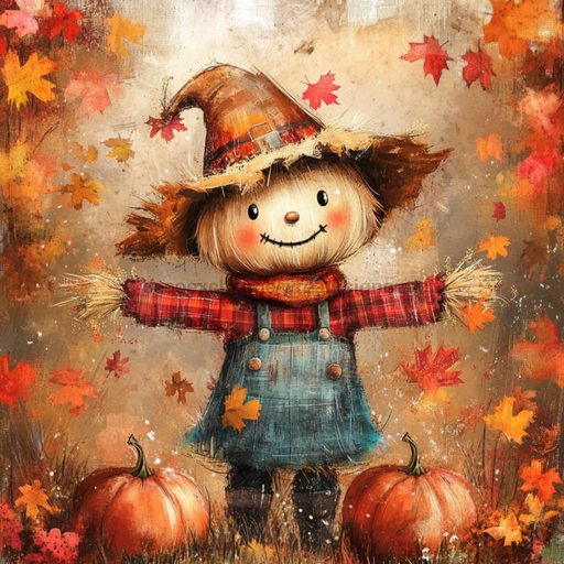Fall Scarecrow Wall Art, MB-00038, Sign For Wreath, 10x10" Metal Sign