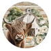 Fall Sign Cow Decoe-4599 Wreath 12 Metal Round