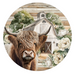 Fall Sign Cow Decoe-4599 Wreath 8 Metal Round