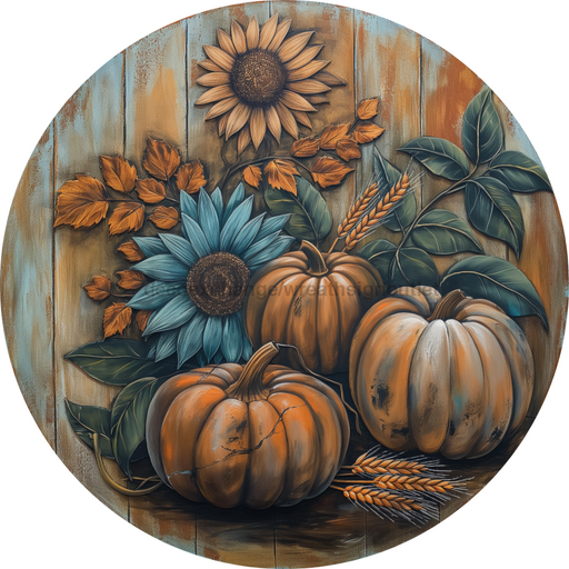 Fall Sign Pumpkin Dco-01757 For Wreath 10’ Round Metal
